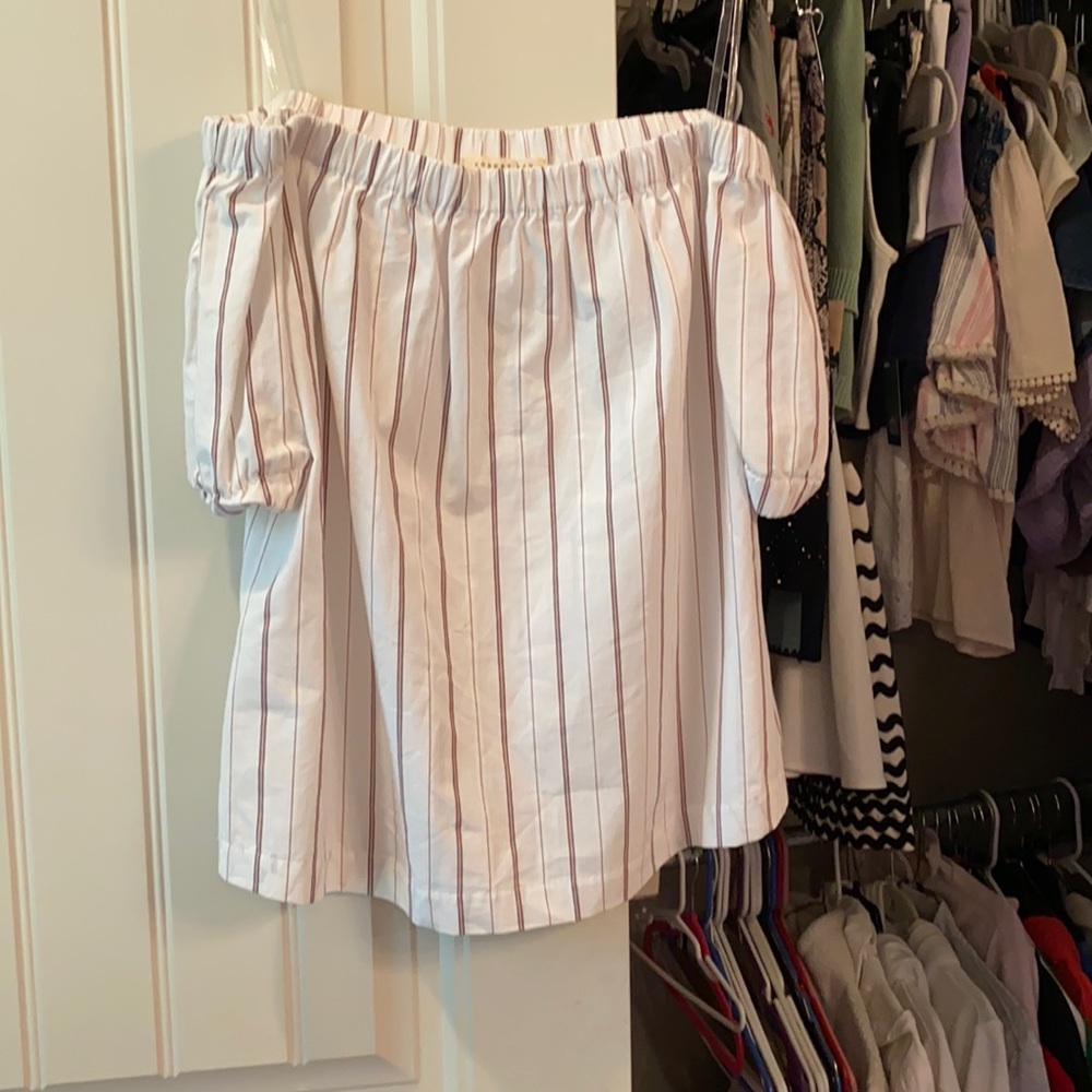 off the shoulder striped top